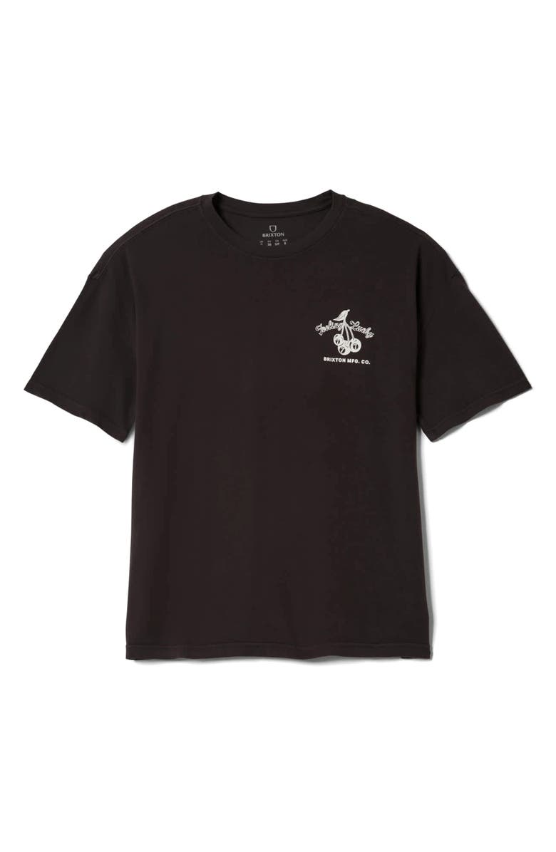 Brixton Feeling Lucky Oversize Cotton Graphic T-Shirt, Alternate, color, Black