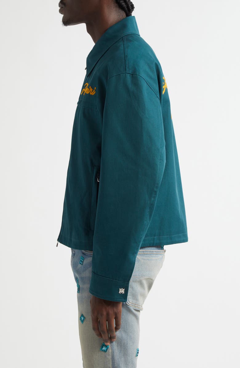 AMIRI Pegasus Patch Zip Blouson Jacket, Alternate, color, Evergreen