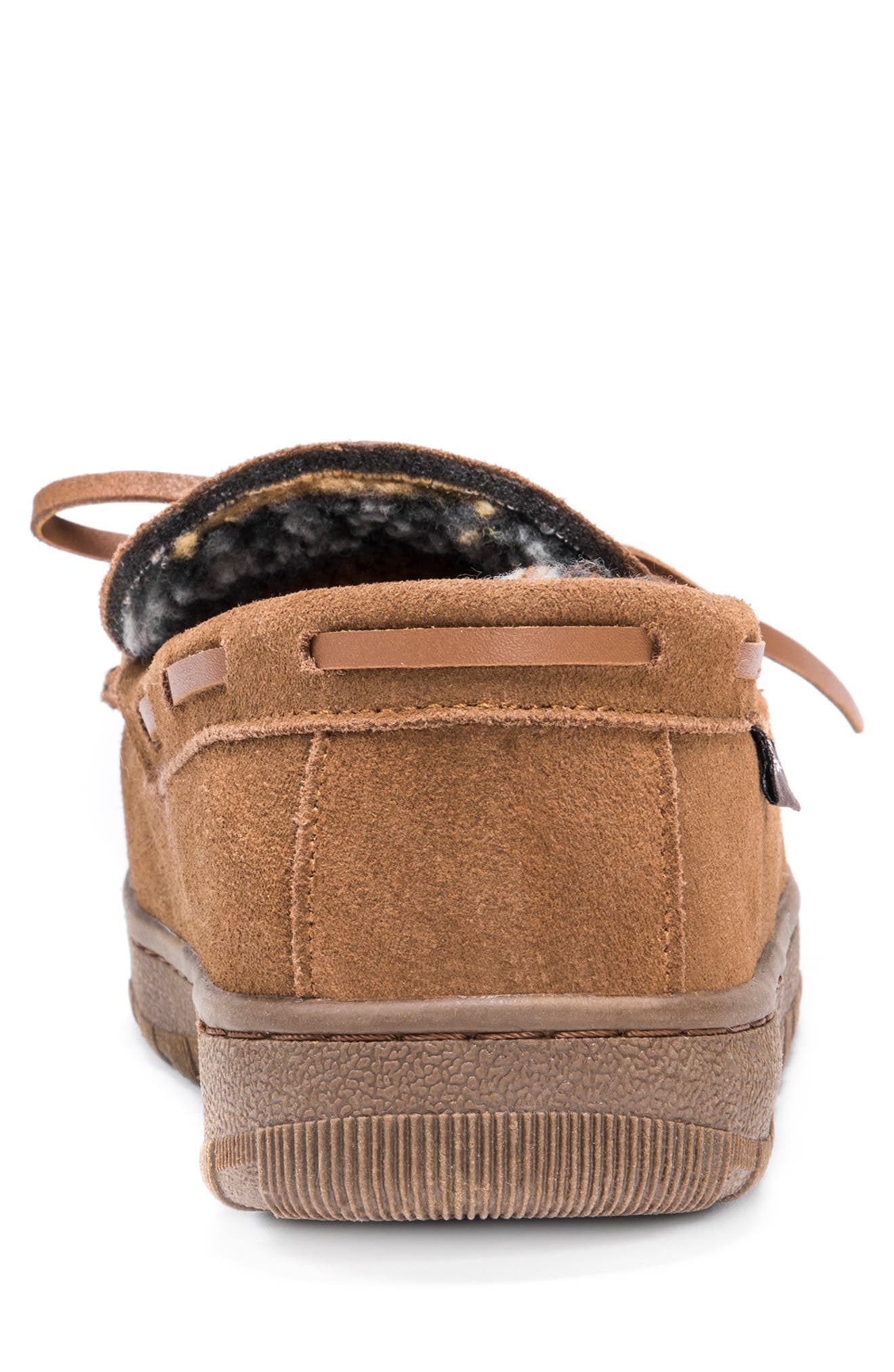 MUK LUKS Paul Printed Berber Suede Faux Fur Lined Slipper, Alternate, color, Tan