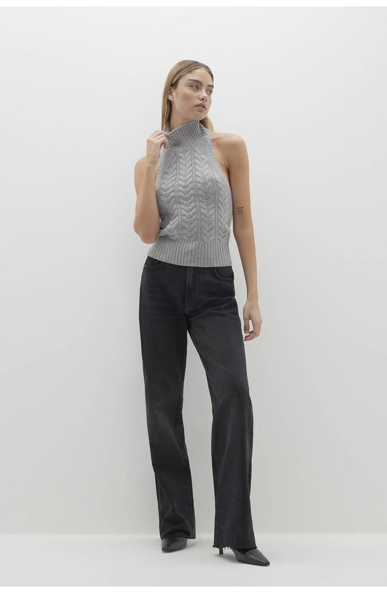 NAKED CASHMERE Runa Cableknit Cashmere Halter, Alternate, color, Shadow Heather