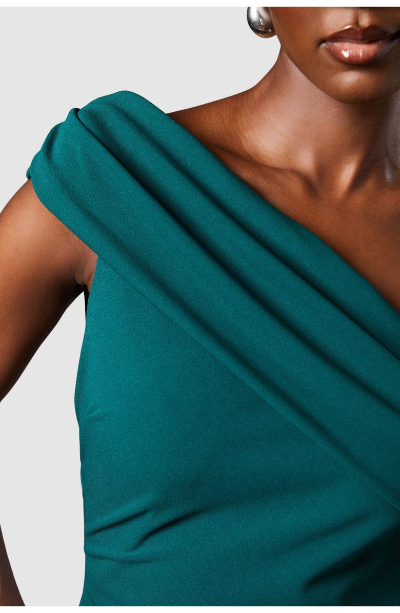 Coast Asymmetrical Neck Maxi Dress, Alternate, color, Emerald