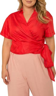 Standards & Practices Iris Short Sleeve Wrap Top