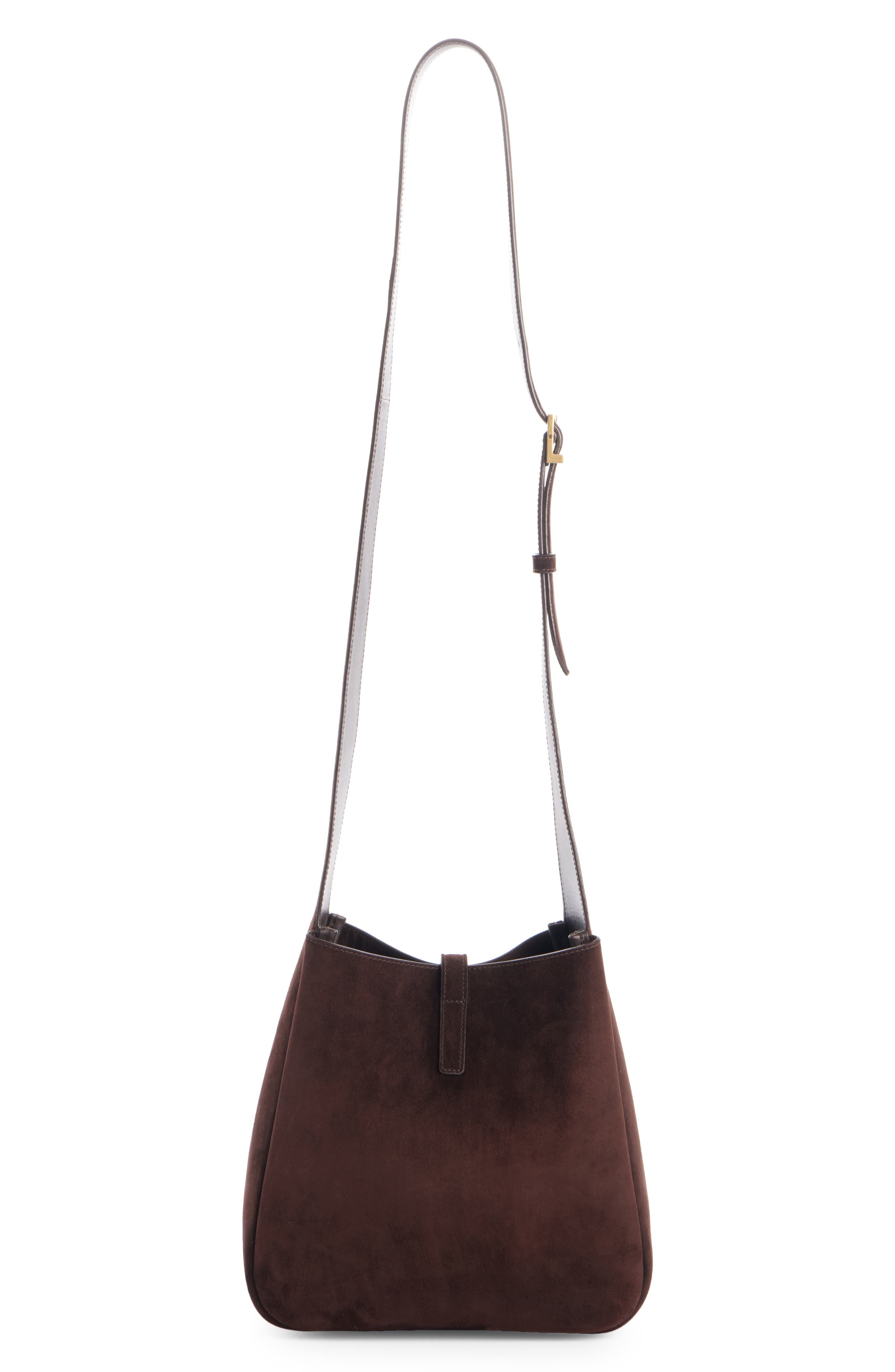 Le 5 à 7 Supple Suede Crossbody Bag, Alternate, color, DARK SWEET CHOCO