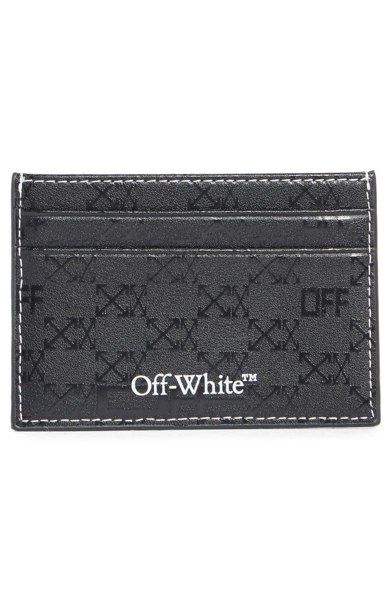 Off-White Classic Leather Card Holder, Alternate, color, Black