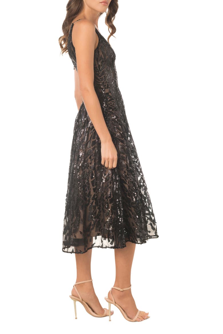 Elisa Sequin Sleeveless Dress, Alternate, color, BLACK MULTI