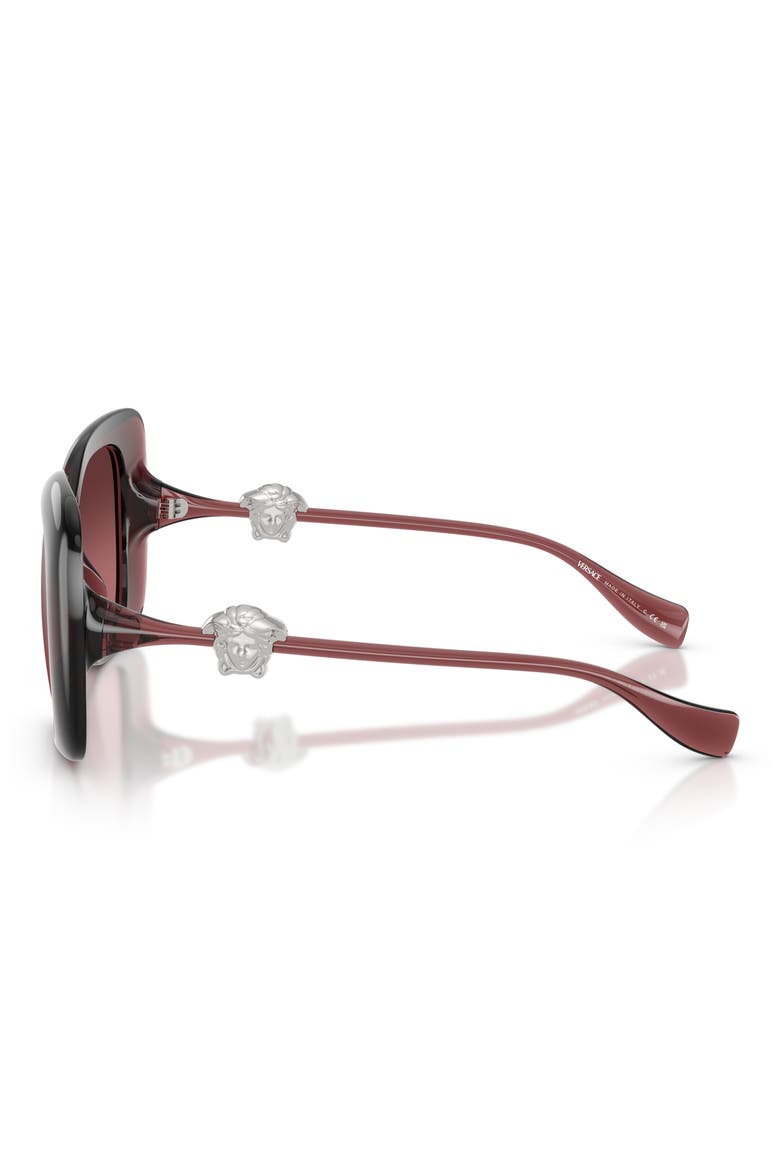 57mm Square Sunglasses, Alternate, color, RED / PINK MIRROR SILVER