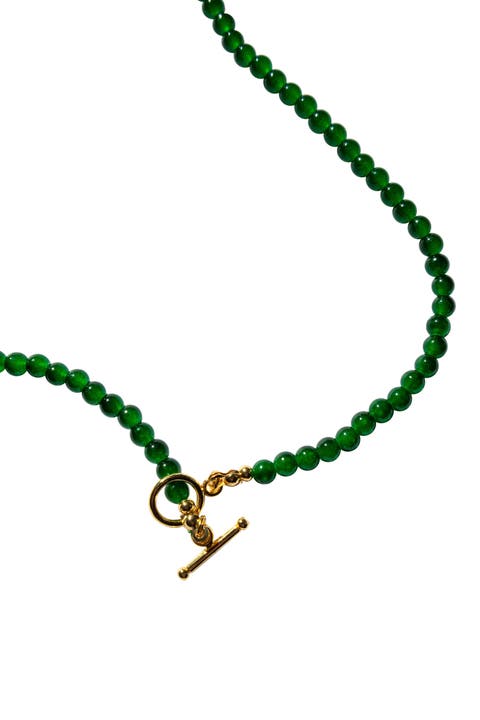 Forest Green chalcedony beaded necklace