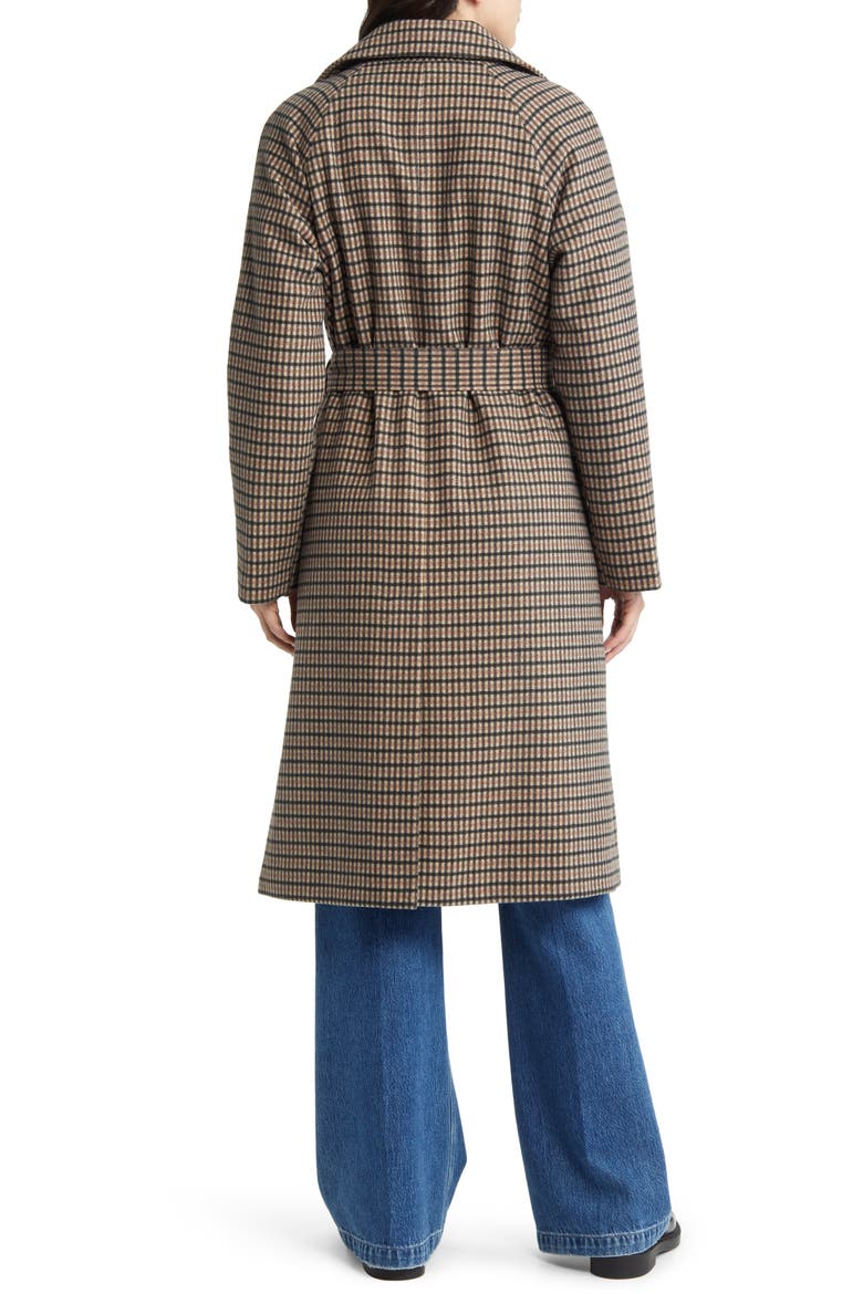 Plaid Wool Blend Trench Coat, Alternate, color, TAN