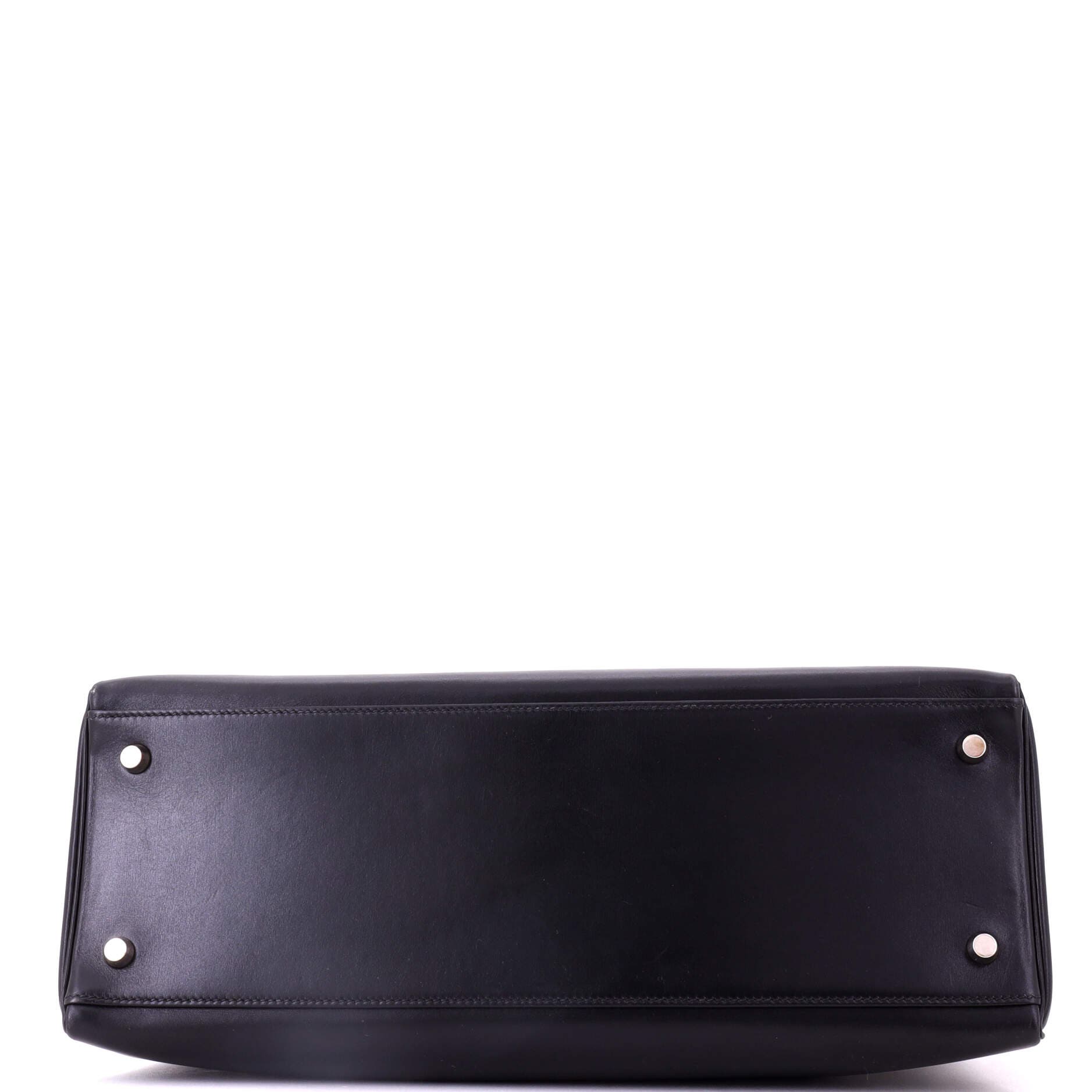 Kelly Handbag Black Box Calf with Palladium Hardware 35, Alternate, color, Black