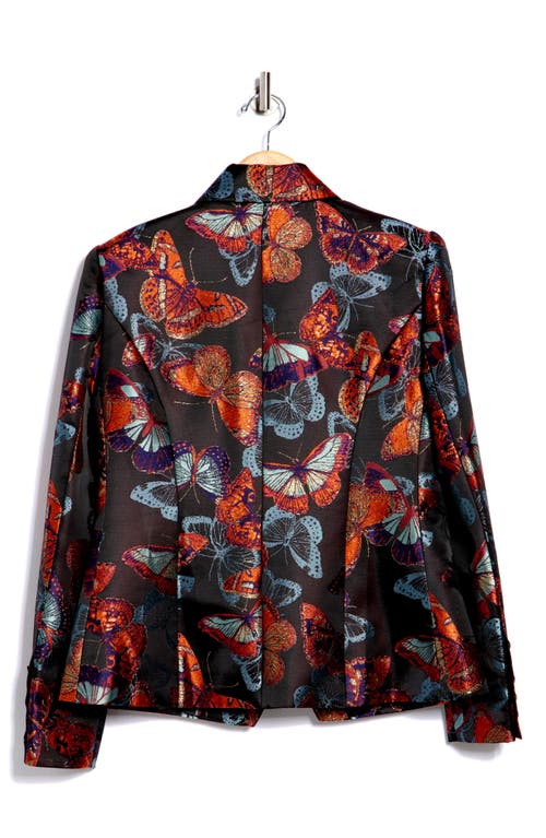 L Agence L'agence Marie Butterfly Jacquard Double Breasted Blazer In Multi