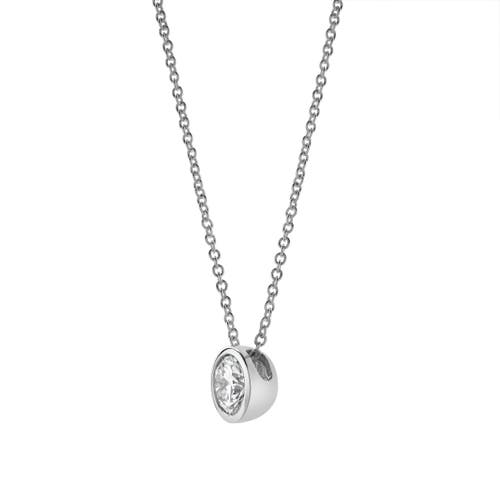 Luvmyjewelry Carlyle 14k White Gold Round Lab Grown Diamond Pendant In 14k White Gold