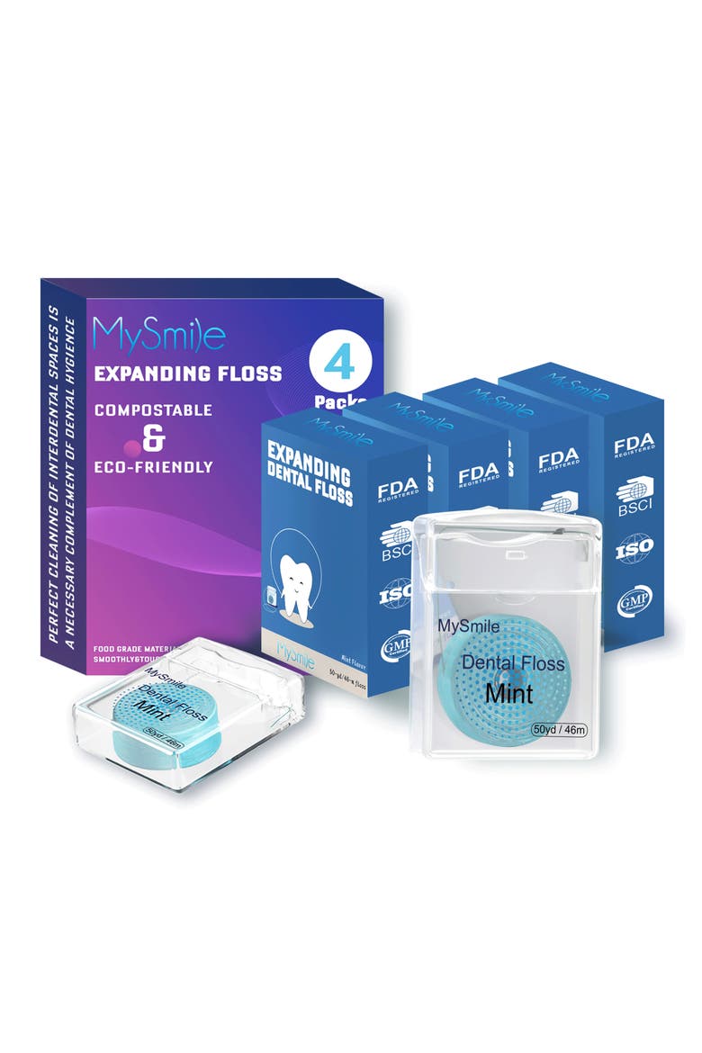 Woven Dental Floss with Coconut Oil, Effective Plaque Removal, Mint Flavor, Main, color, Violet