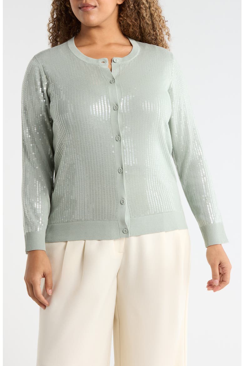 Clear Sequin Cardigan, Alternate, color, SOFT ALOE