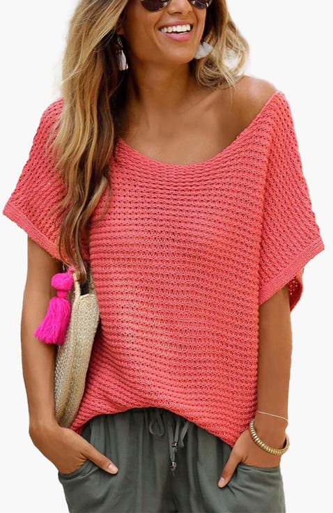 Short Sleeve Knit Sweater