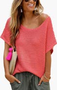 LASCANA Short Sleeve Knit Sweater