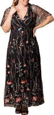 Kiyonna Embroidered Elegance Floral Gown