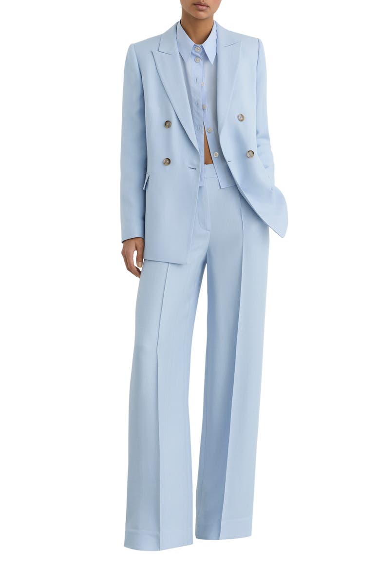 Magda Pleated Flared Pants, Alternate, color, BLUE