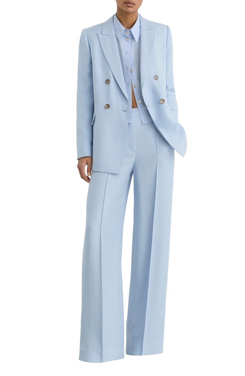 Reiss Magda Pleated Flared Pants, Alternate, color, Blue