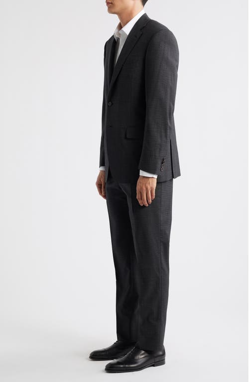 Canali Siena Regular Fit Check Stretch Wool Suit In Gray