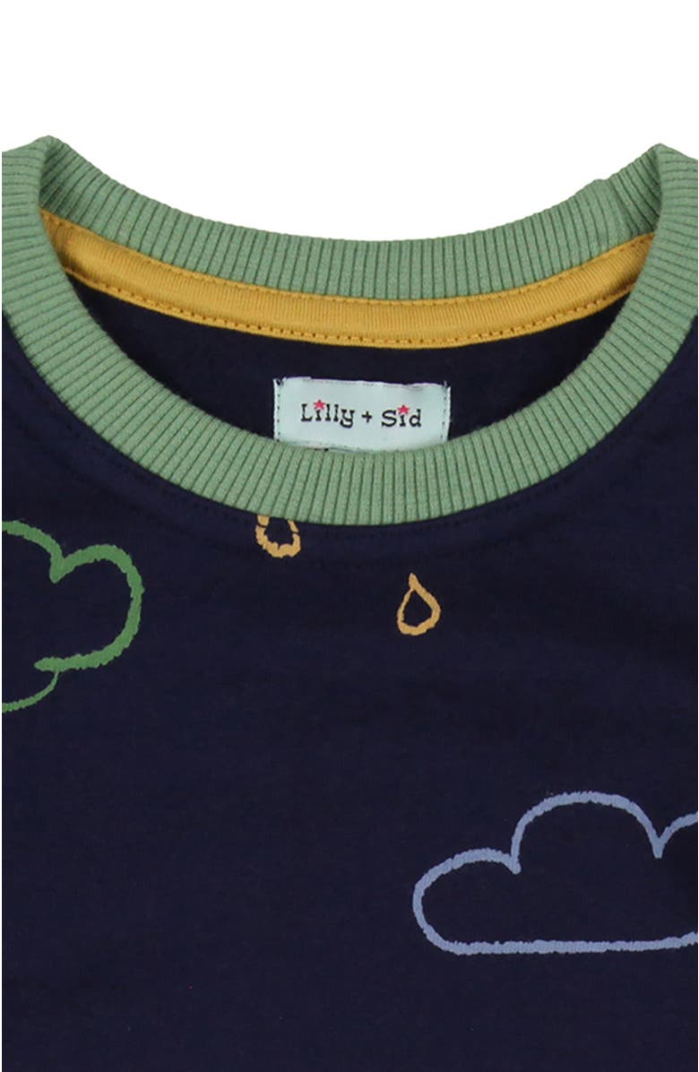Lilly + Sid Organic Cotton Weather Print Sweatshirt, Alternate, color, Navy