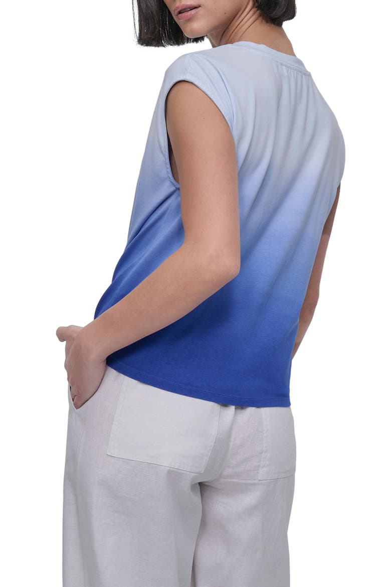 Dip Dye Tie Front T-Shirt, Alternate, color, DIP DYE CORNFLOWER