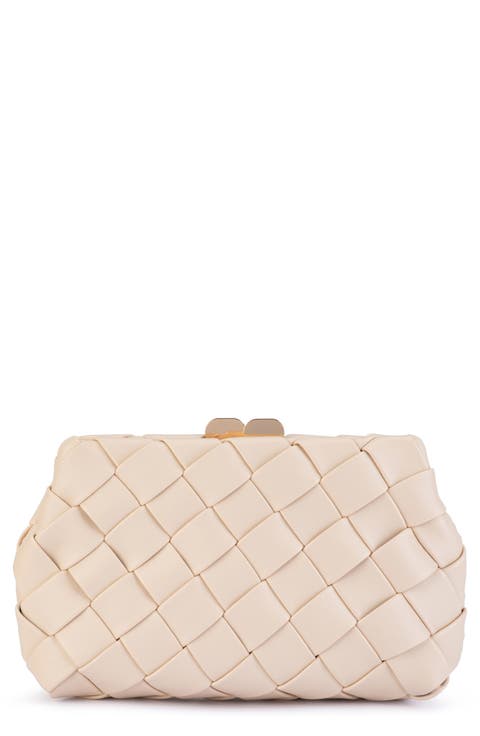 Quinn Woven Faux Leather Clutch