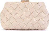 Olga Berg Quinn Woven Faux Leather Clutch