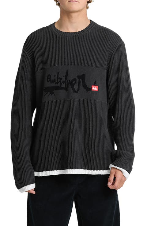 Panel Crewneck Cotton Sweater