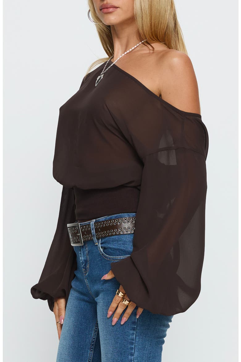 Idalina Off the Shoulder Top, Alternate, color, BROWN