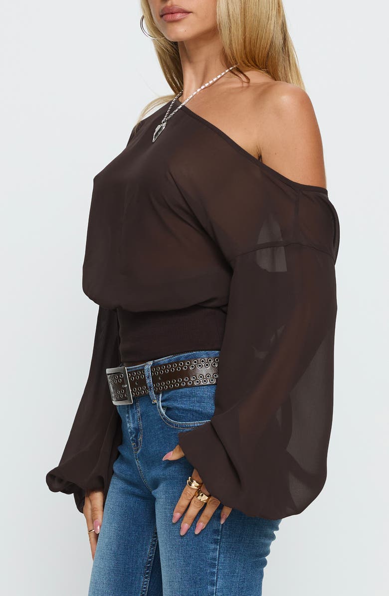 Princess Polly Idalina Off the Shoulder Top, Alternate, color, Brown