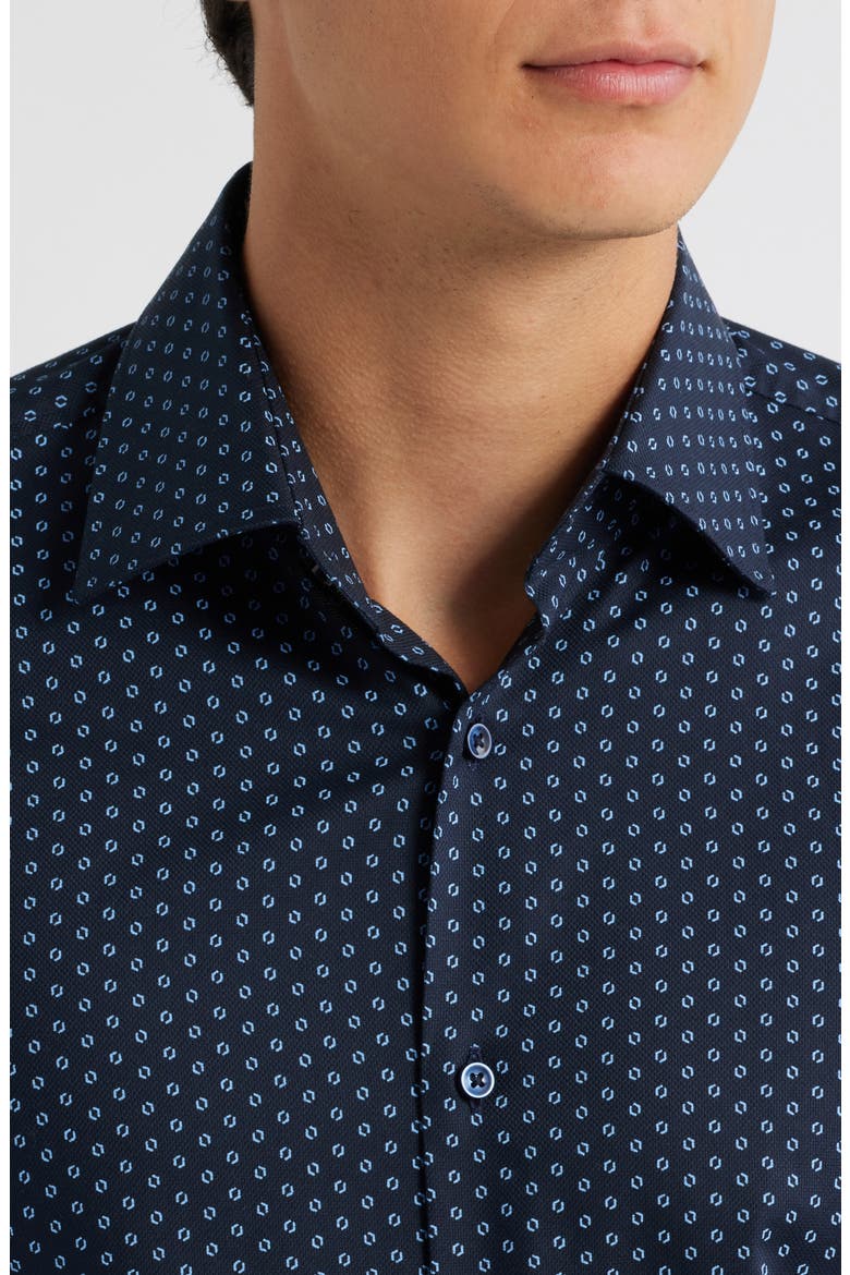 Hank Kent Slim Fit Stretch Cotton Dresss Shirt, Alternate, color, DARK BLUE