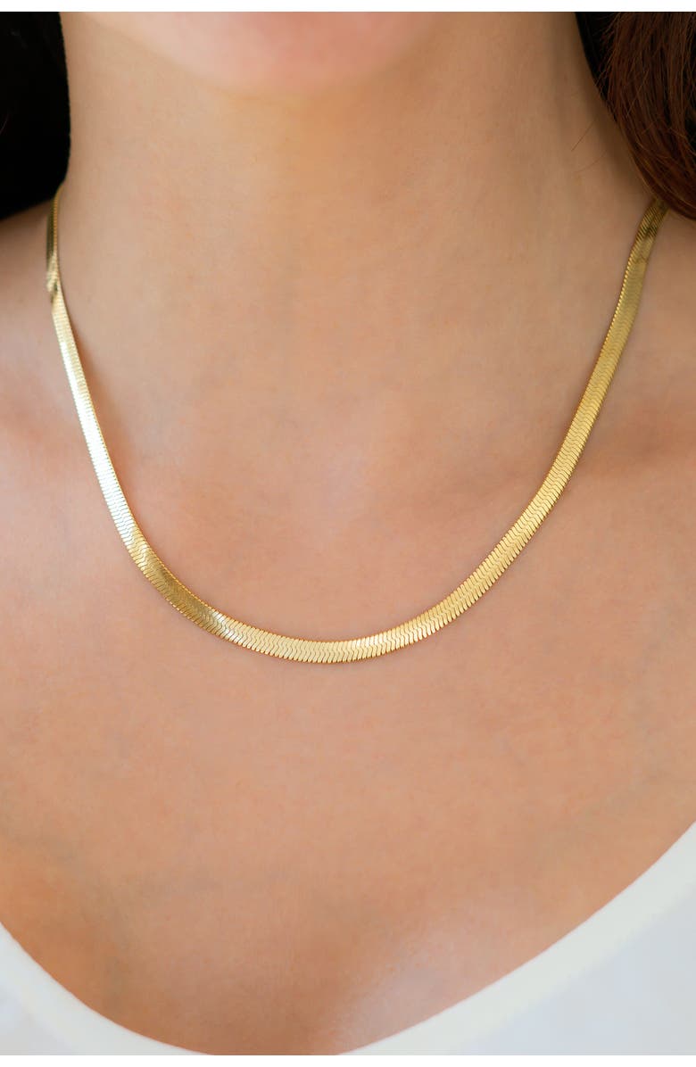 Mint & Lily Herringbone Gold Chain Necklace, Alternate, color, Silver