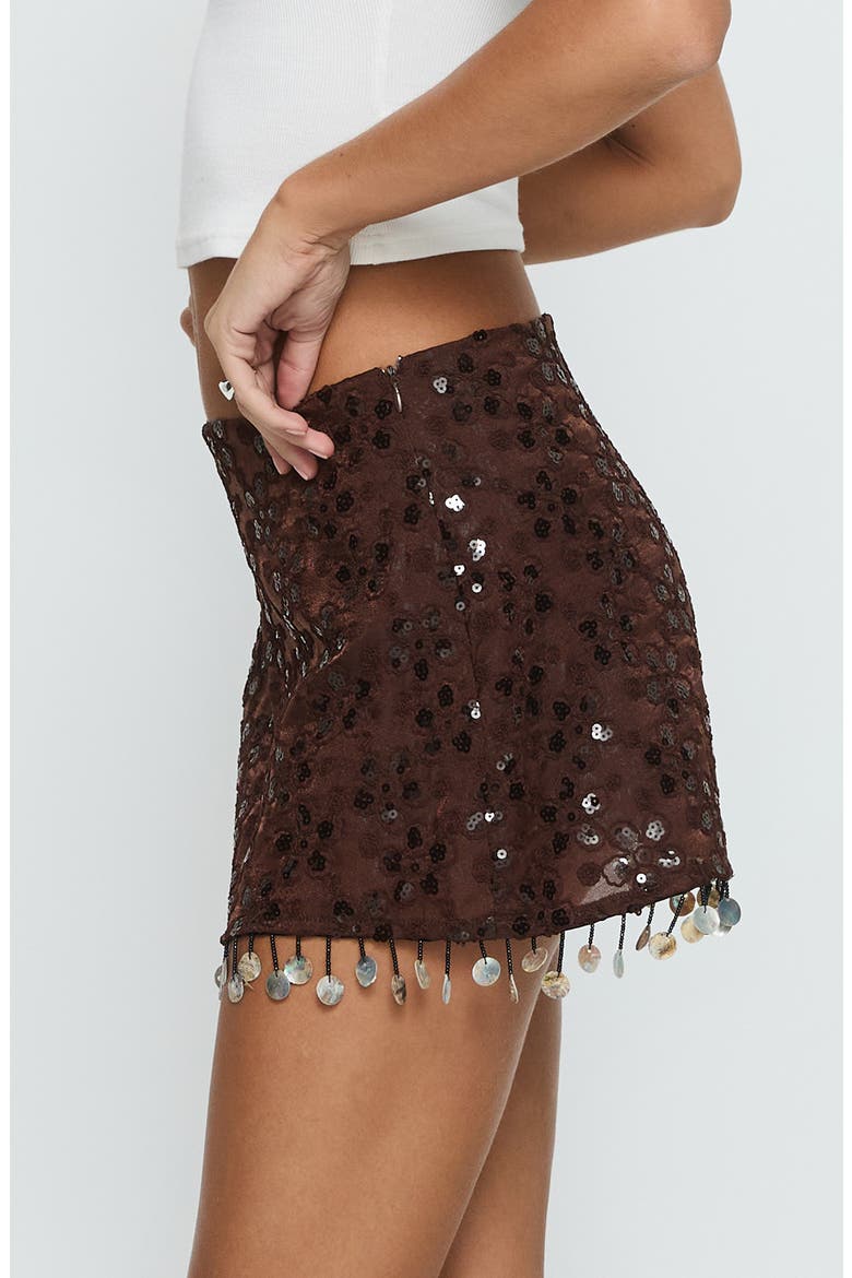 We Made It Sequin Beaded Miniskort, Alternate, color, BROWN