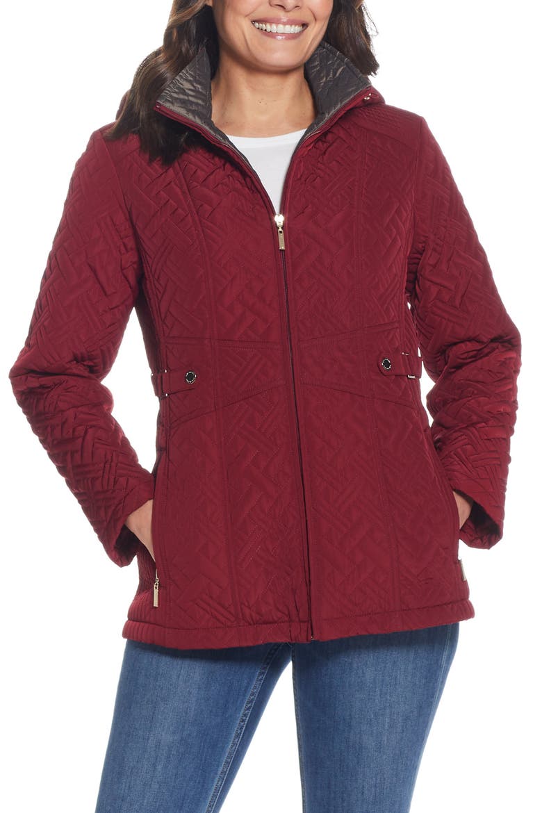 Quilted Jacket, Main, color, MERLOT