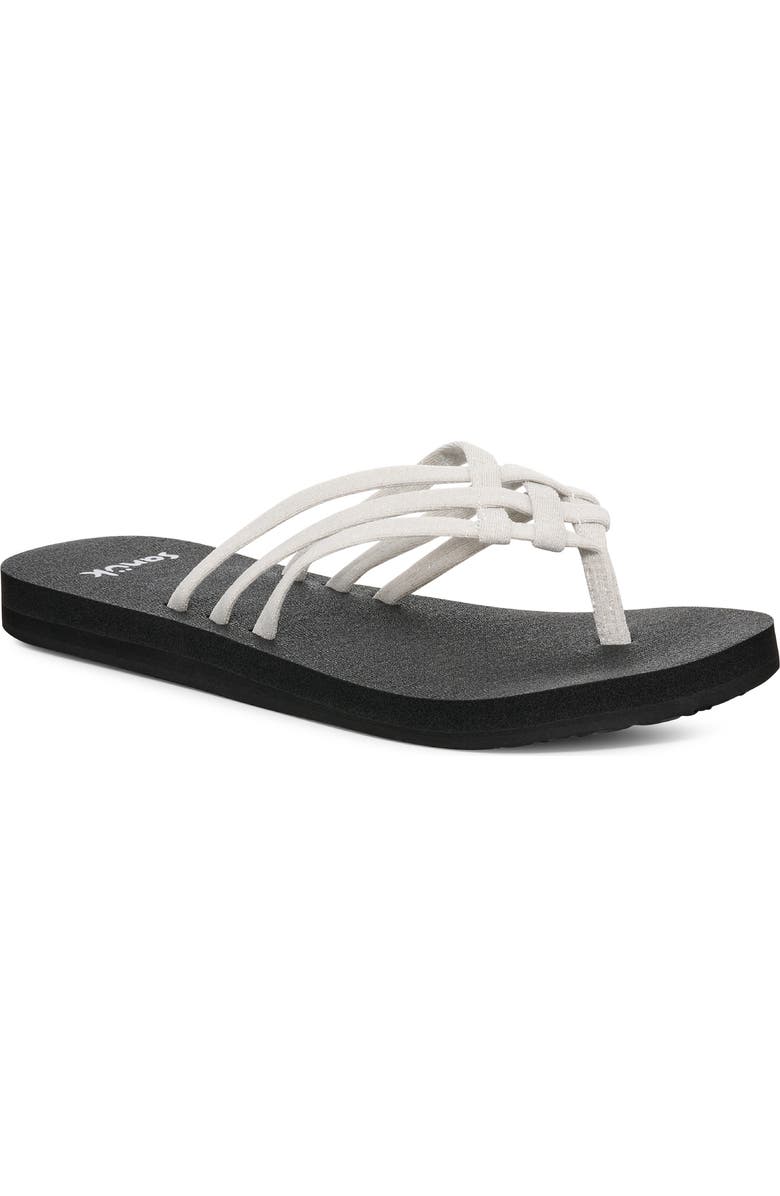 Sanuk Yoga Sandy II Flip Flop, Main, color, Silver