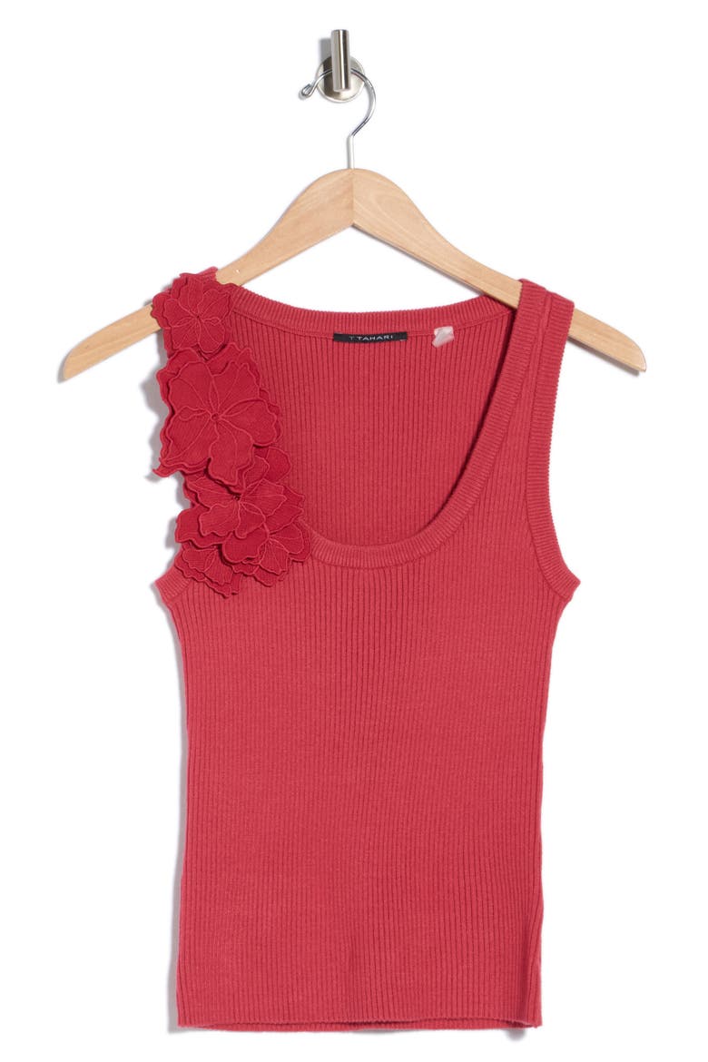 Floral Appliqué Sweater Tank, Alternate, color, SUMMER ROSE