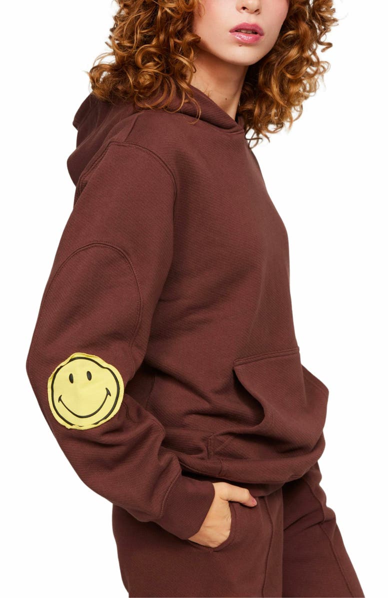 Samii Ryan SMILEY OVERSIZED HOODIE, Alternate, color, Brown