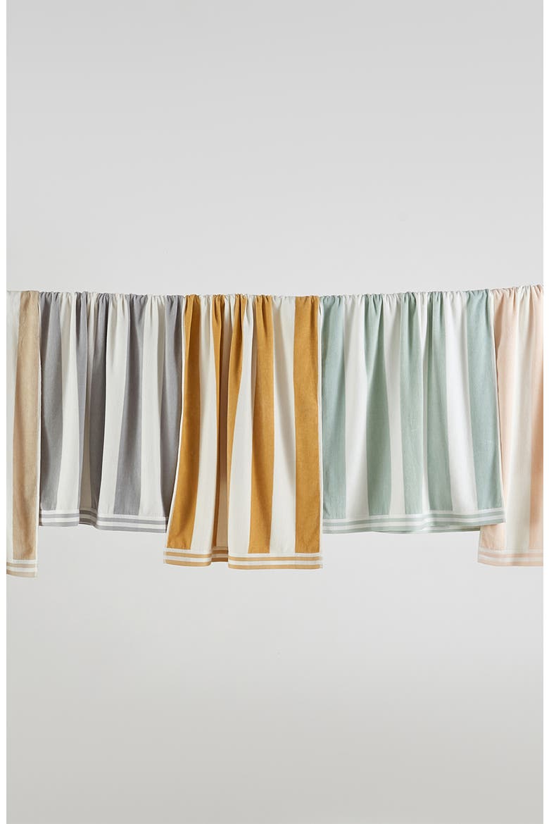 Oversize Stripe Beach Towel, Alternate, color, EUCALYPTUS GREEN / WHITE