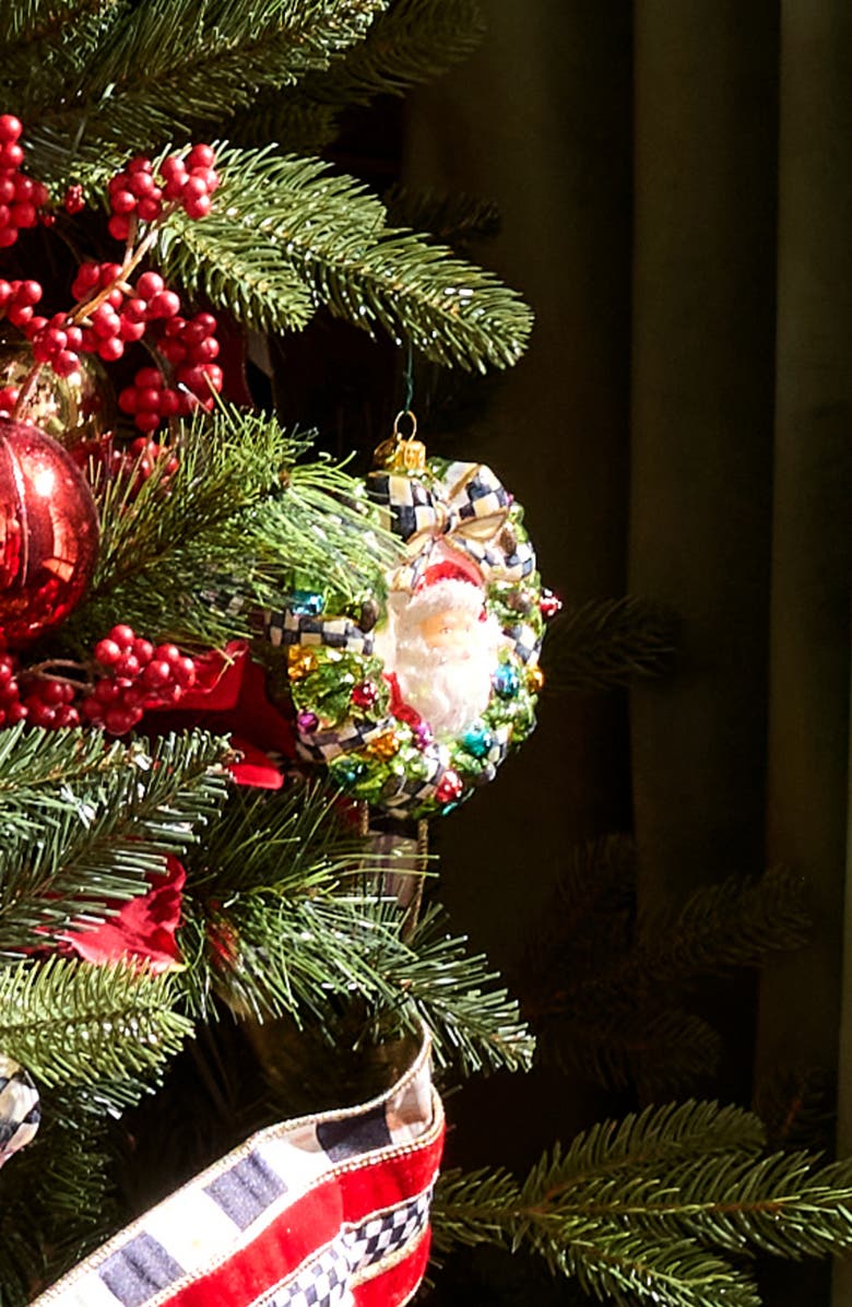 MACKENZIE CHILDS 2025 Here Comes Sants Wreath Ornament, Alternate, color, Green