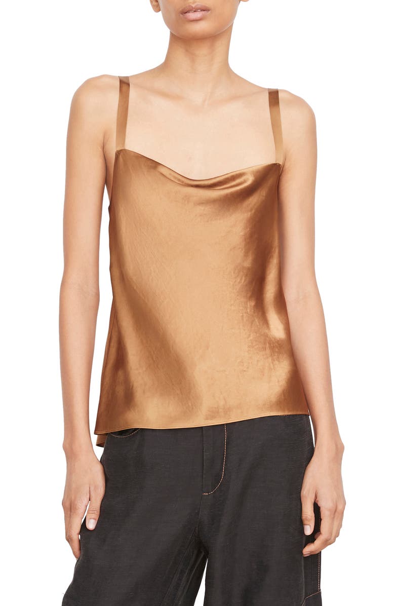 Vince Cowl Neck Satin Camisole, Main, color,