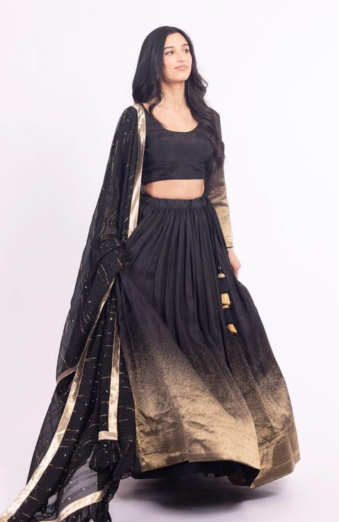 Jaya Jacquard Ombre Lehenga Choli Set