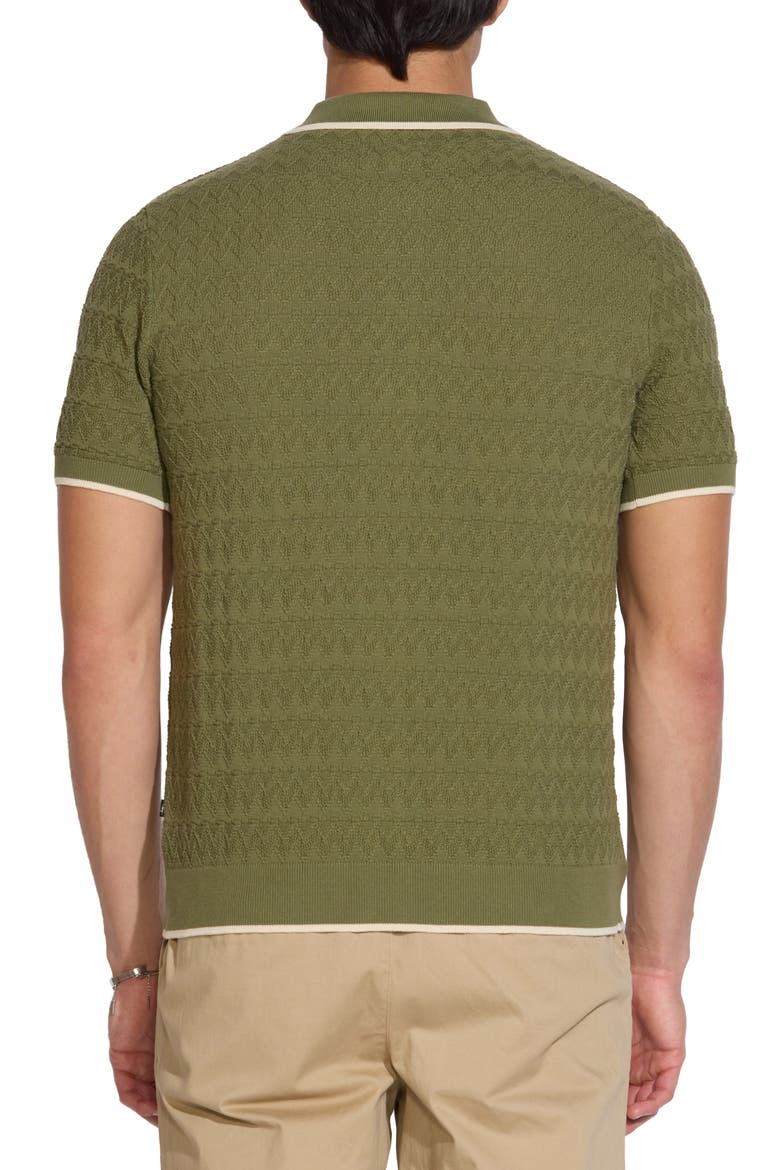 Short Sleeve Button-Down Sweater, Alternate, color, LIGHT OLIVE