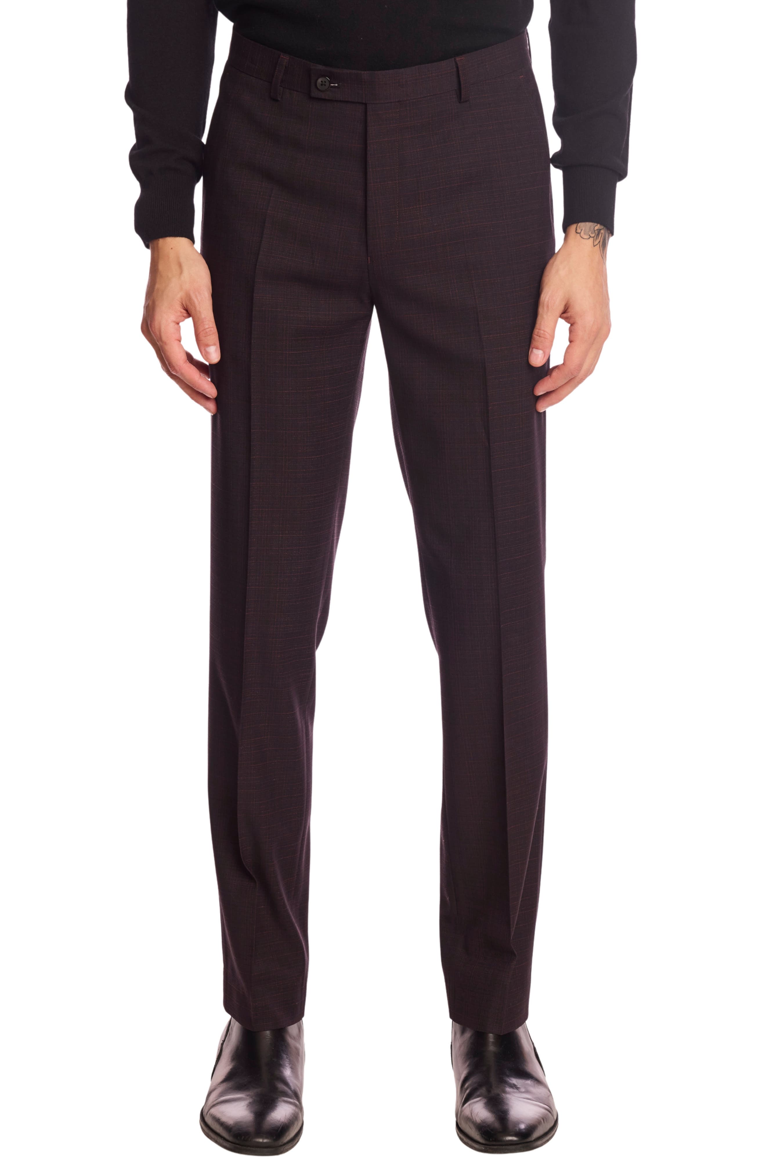 PAISLEY &amp; GRAY Downing Slim Fit Flat Front Grid Dress Pants