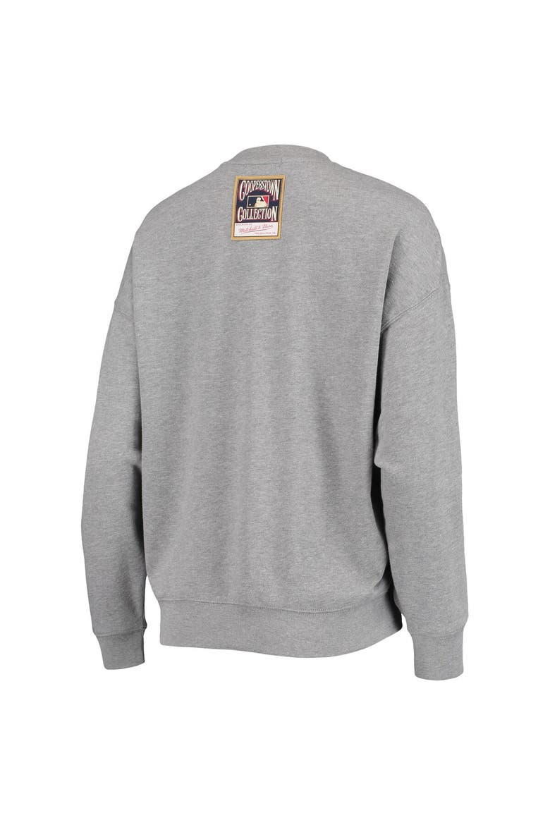 Women's Mitchell & Ness Heathered Gray Los Angeles Dodgers Cooperstown Collection Logo Lightweight Pullover Sweatshirt, Alternate, color, Heather Gray