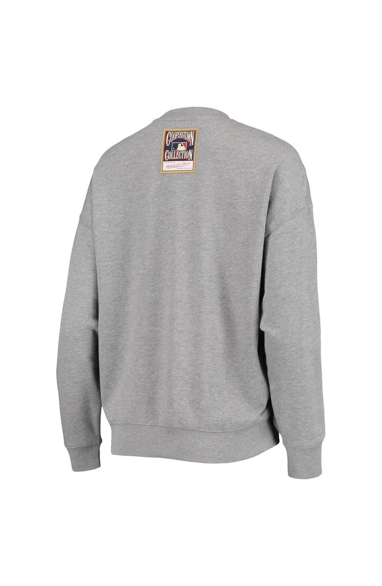 Mitchell & Ness Women's Mitchell & Ness Heathered Gray Los Angeles Dodgers Cooperstown Collection Logo Lightweight Pullover Sweatshirt, Alternate, color, 