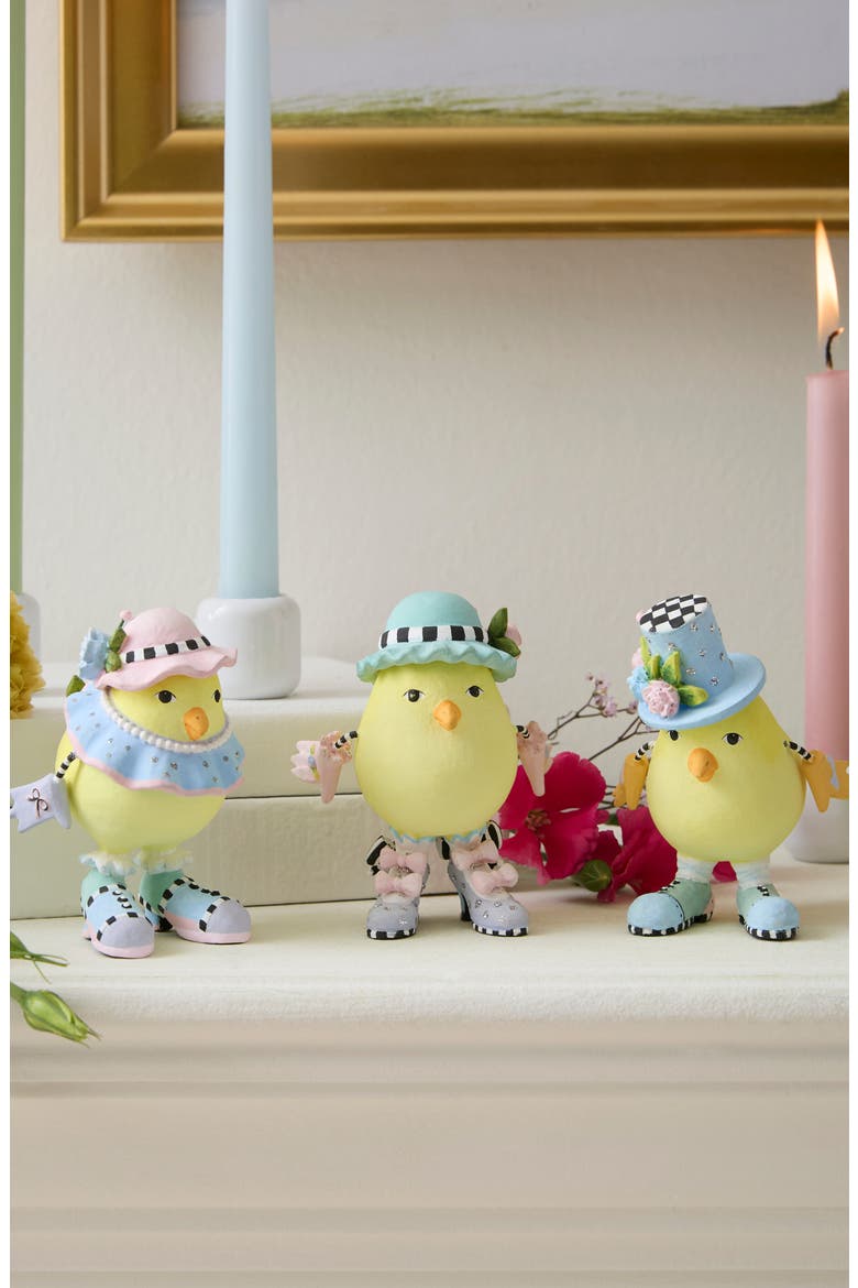 Patience Brewster Set of 3 Chick Figurines, Alternate, color, YELLOW