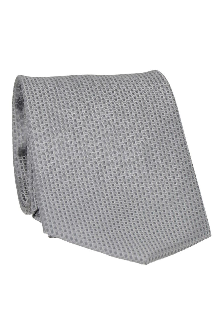 Solid Neat Tie, Main, color, SILVER GREY