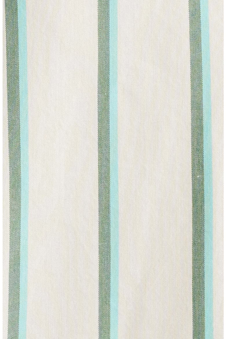 Cru Oxford Stripe Short Sleeve Cotton Blend Button-Up Shirt, Alternate, color, BEIGE/PINE NEEDLE/GREEN