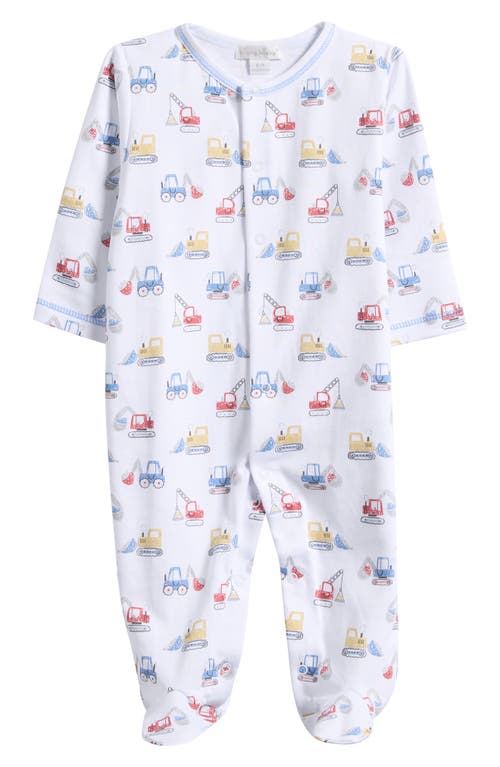 Kissy Kissy Print Pima Cotton Footie In White