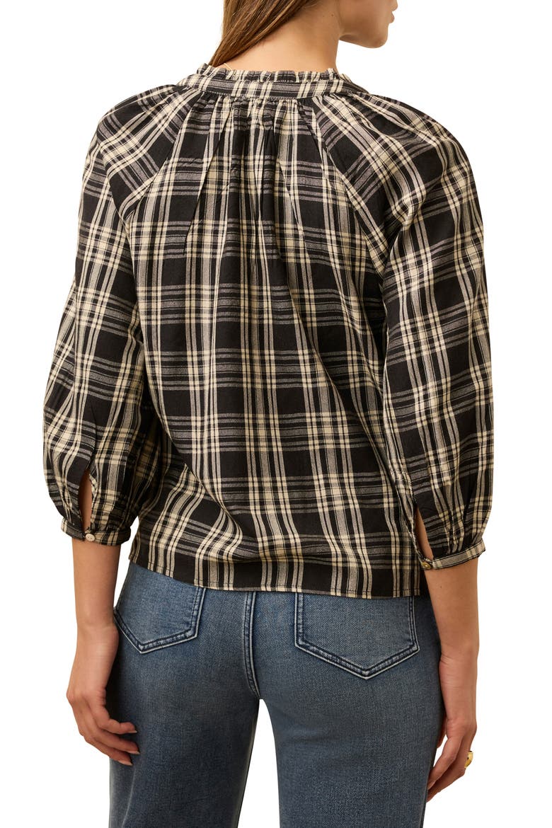 Portia Plaid Top, Alternate, color, BLACK AND WHITE PLAID